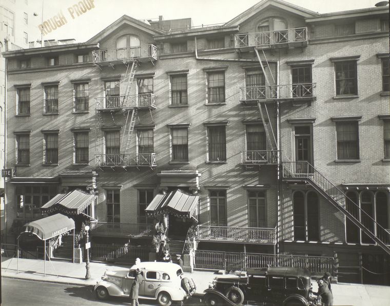 The Hotel Lafayette via the New York Public Library. By Berenice Abbott, 1937.