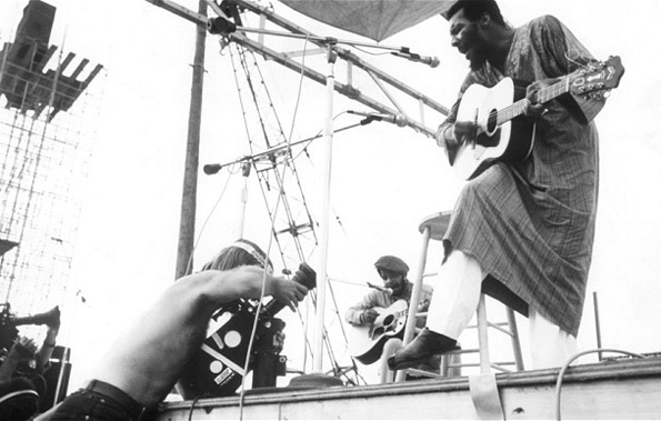 Richie Havens at Woodstock in 1969.