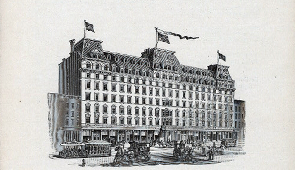 The Broadway Central Hotel ca. 1900. Image via NYPL.