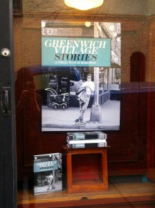 Greenwich Village Stories window display at Three Lives and Company.