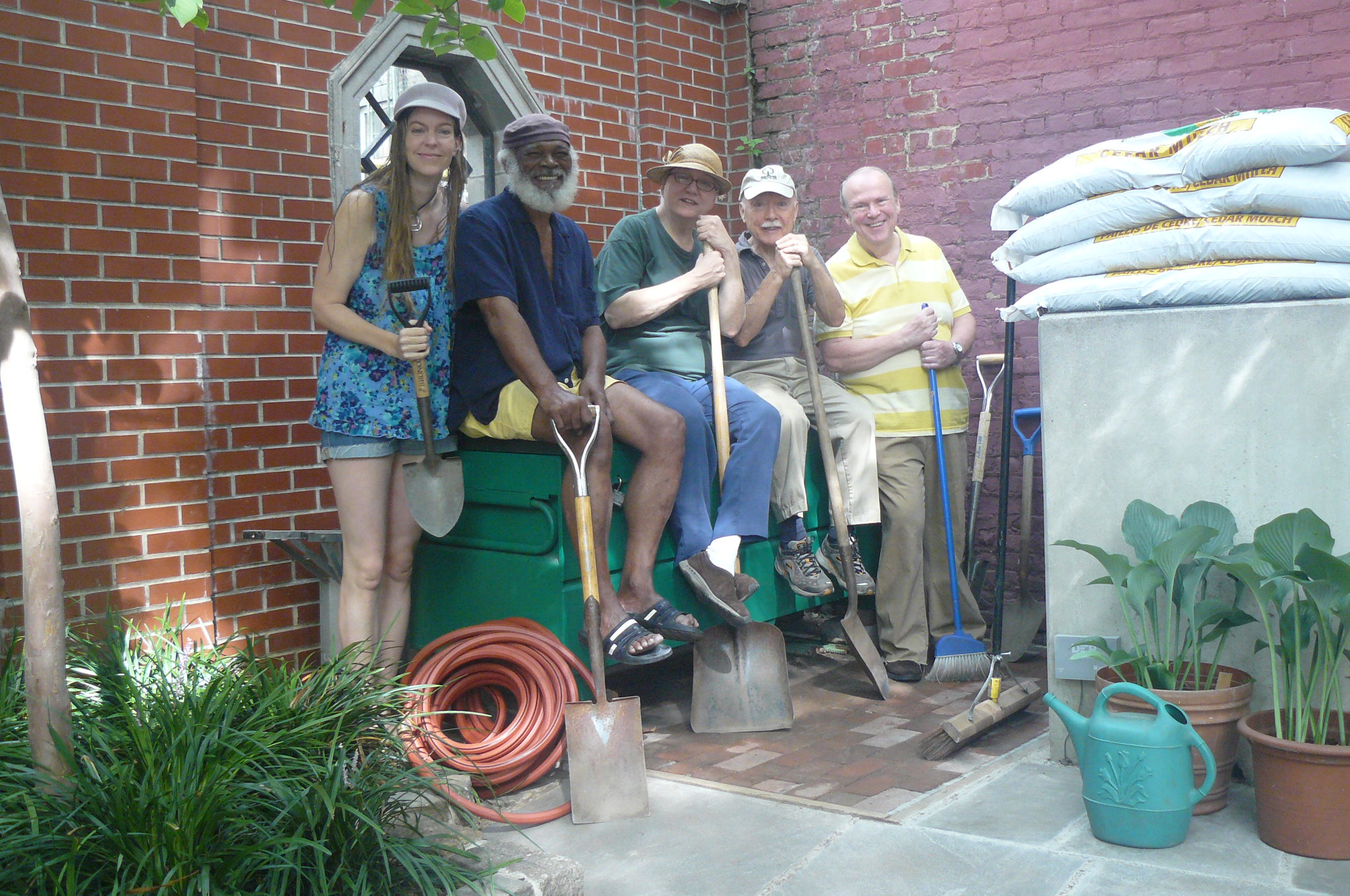 Bert and other volunteers at Winston Churchill Square