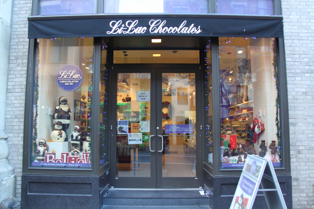 Li-Lac Chocolates, Bleecker Street location, exterior.