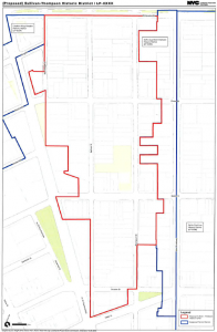 Map of the proposed Sullivan-Thompson historic district