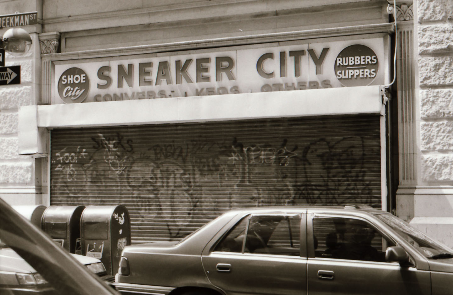 Sneaker City at 5 Beekman St now the Beekman Hotel formerly Temple