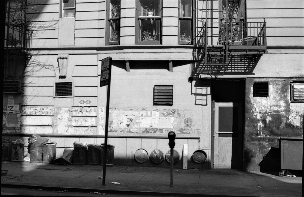 East 6th Street side of 104 2nd Avenue, northeast corner Village