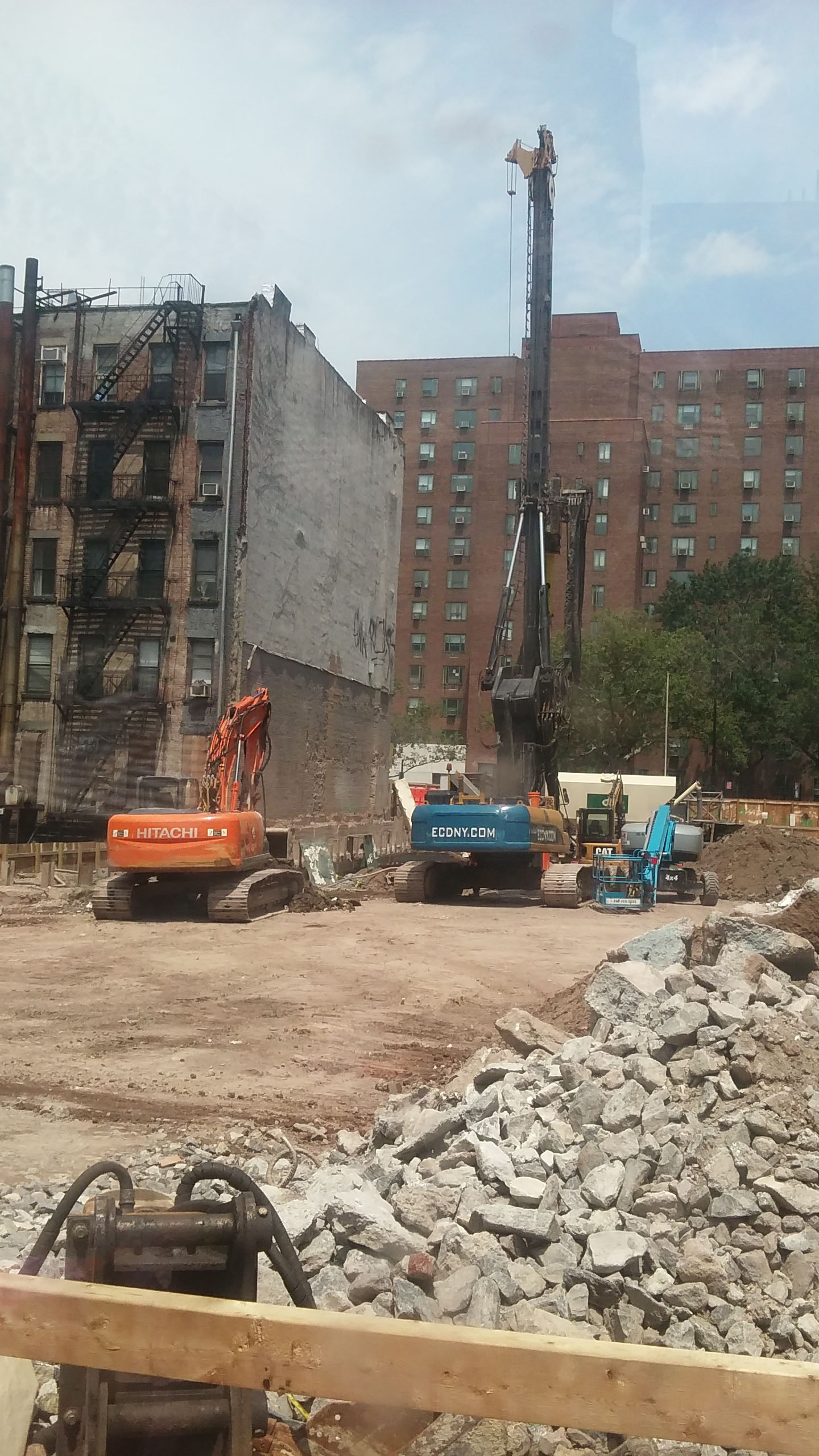Construction undergoing on Block Lot , where they er also seeking a variance to build 45 higher than allowed under current zoning.