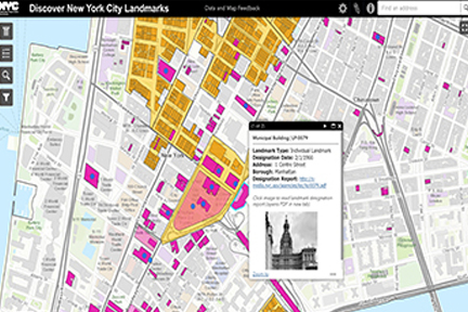 Screenshot: NYC Landmarks Preservation Commission landmarks map