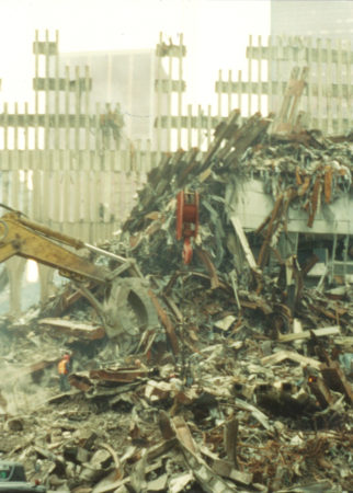 A Digger Moving Through Rubble at Ground Zero