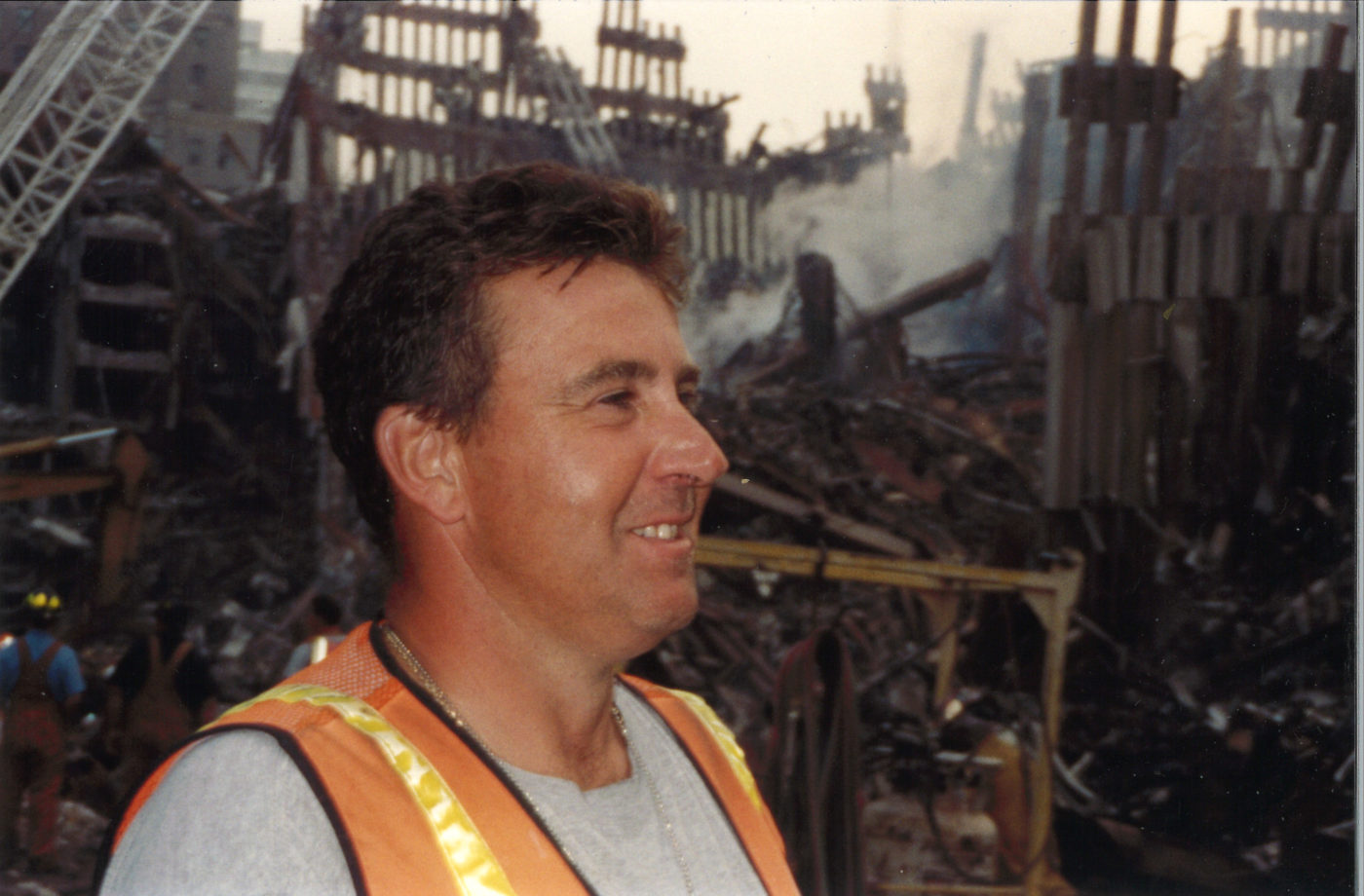 Closeup of an Unknown Worker at Ground Zero In the Evening