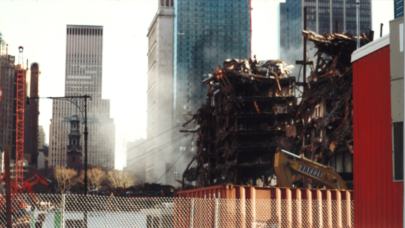 Destroyed Buildings with St.Pauls Chapel in the Background