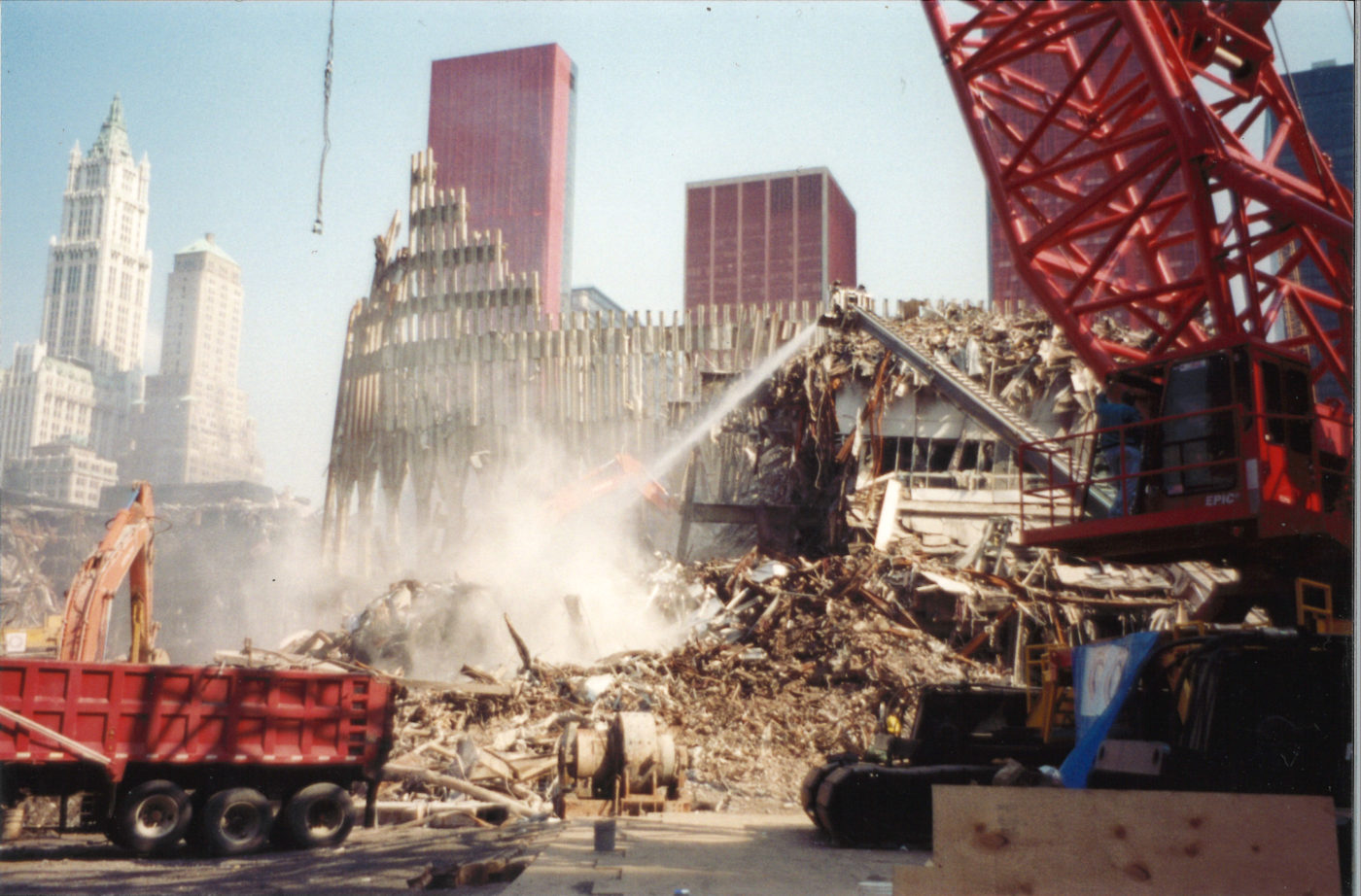 Fire Hose Putting Out a Fire at Ground Zero