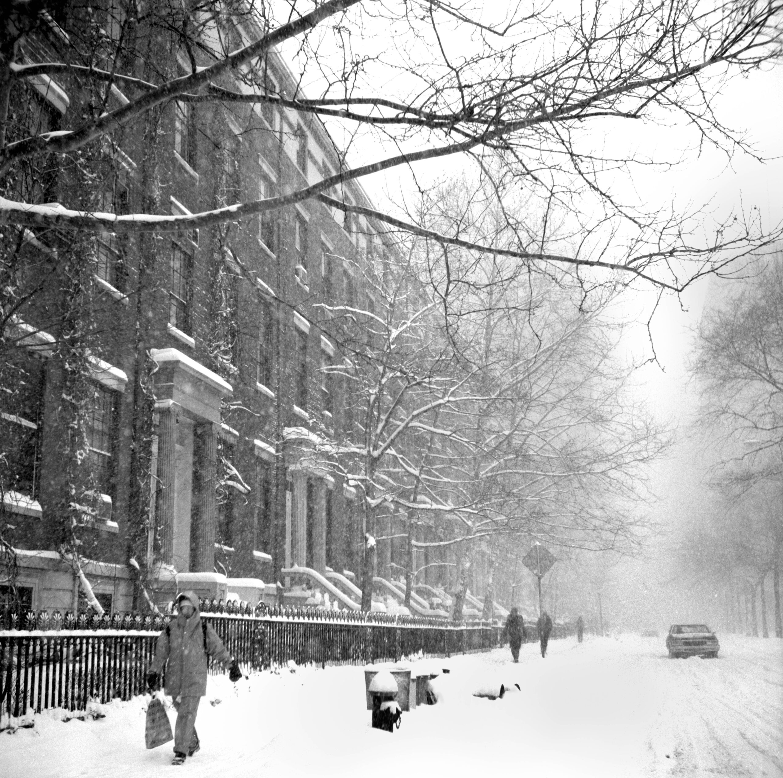 Washington Square North in 1978 Blizzard Village Preservation