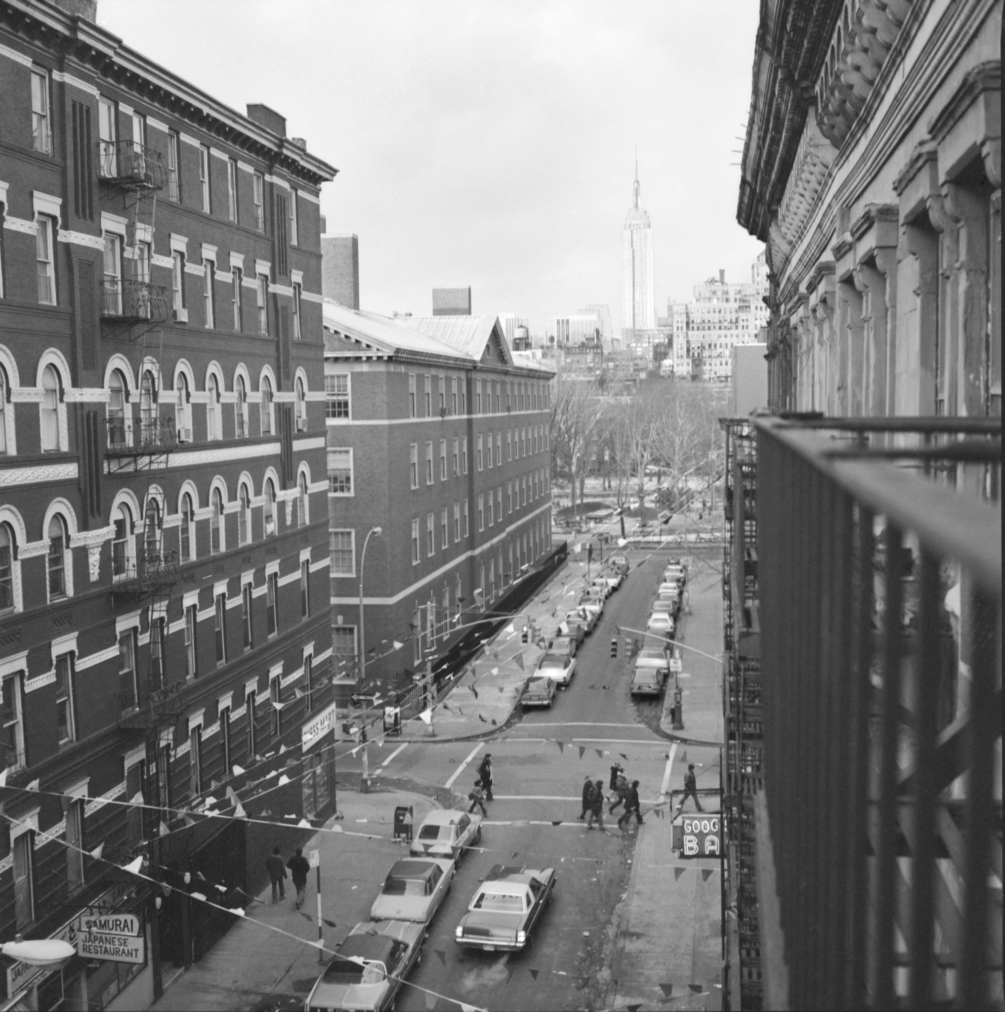 Sullivan Street looking north to the Empire State Building from Fire