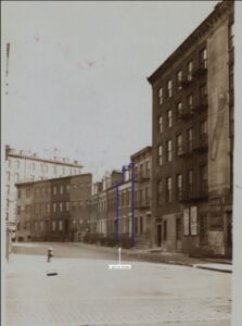 Grove Street from corner of Hudson Street, facing southwest, 1932 NYPL